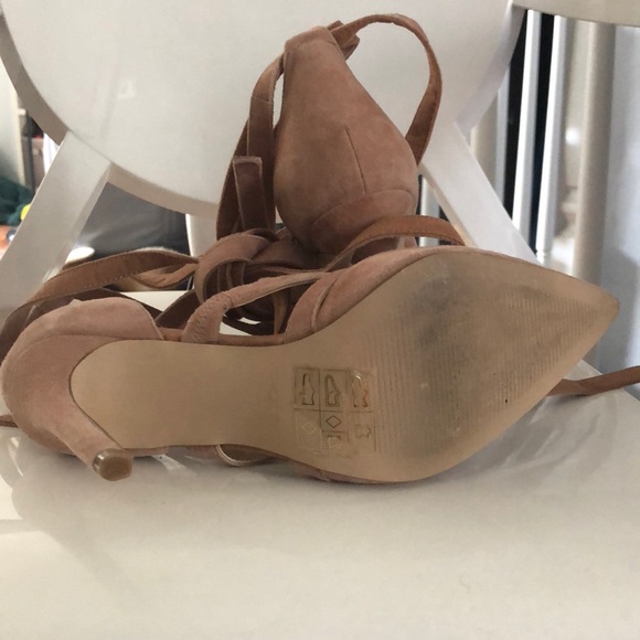 Blush pink also suede ankle wrap heel - Picture 4 of 4